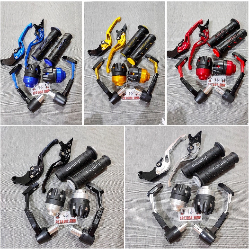 Paket Variasi Tiger/CBR150R/CB150R/Versa/Megapro/Sonic/SatriaFU Handle CNC Setelan Proguard Jalu As