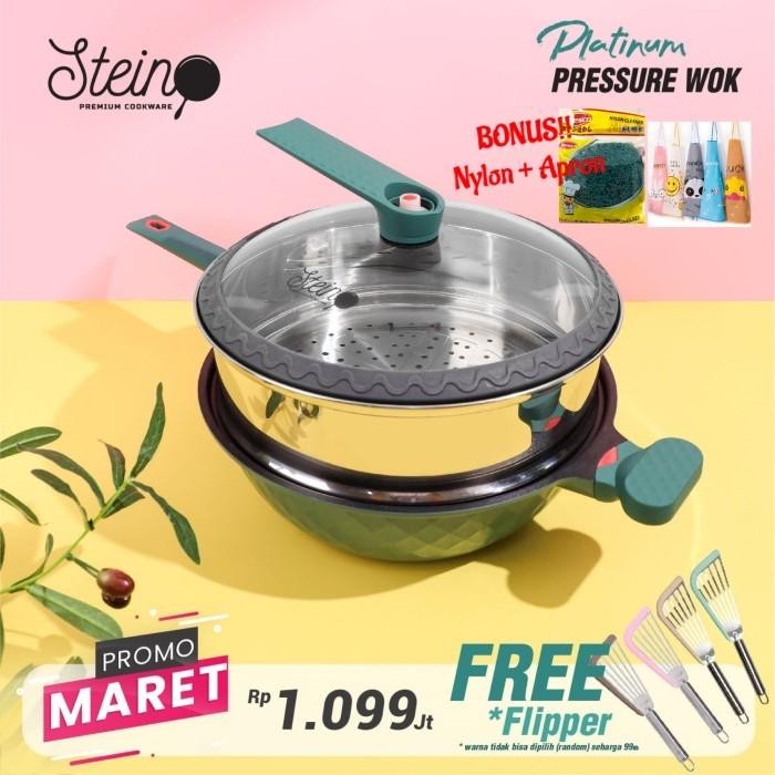 Stein Cookware Platinum Pressure Wok 32 Cm / Stein Panci Presto