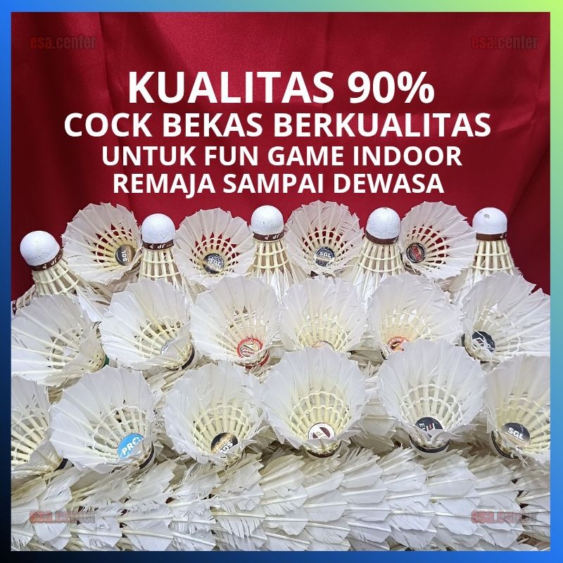 VIVE (GRADE A 90%/13PCS) Termurah Shuttlecock Bekas Badminton Bulutangkis Grade A {90%} Bekas
