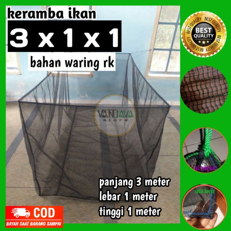 TREA Jaring Ikan Lele Gurame 3x1x1Waring Keramba Ikan