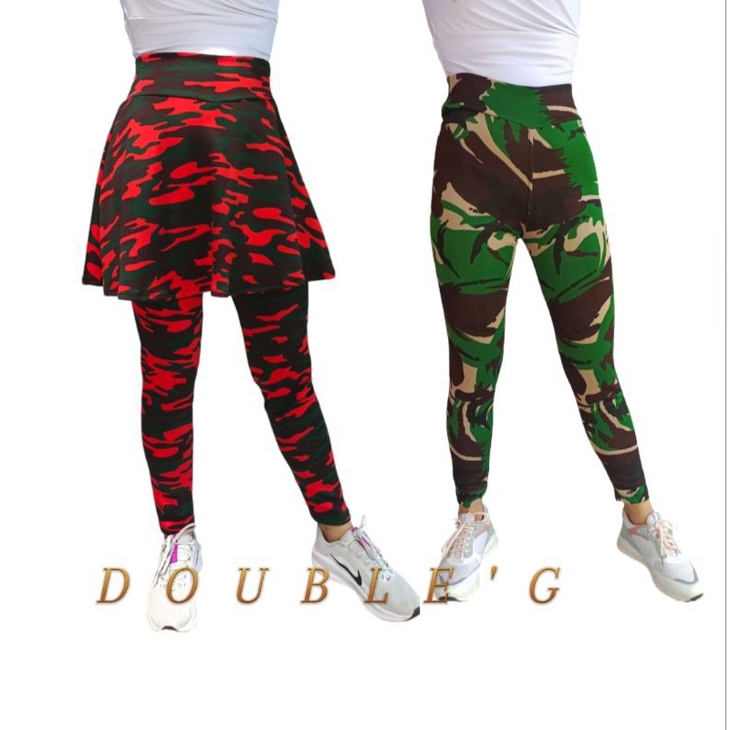 TREA celana senam loreng/legging rok payung loreng