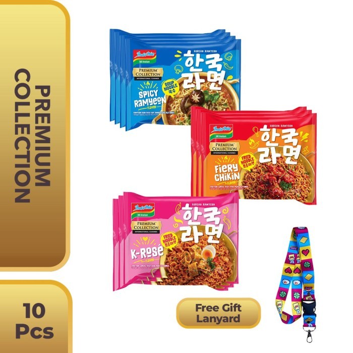 

Ready JT 10 Pcs - Indomie Korean Series Mix Flavour Free Gift Lanyard