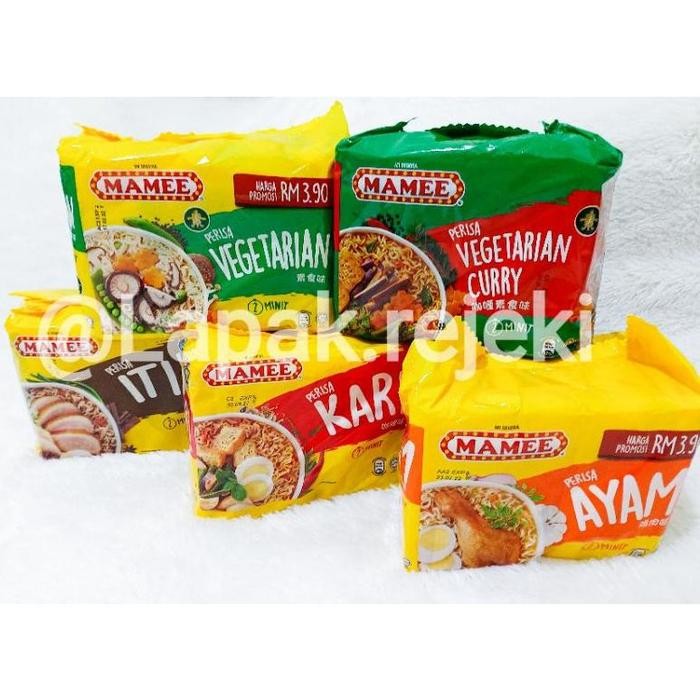 

Ready JT Mamee Mie Instant isi 5 Pack Rasa Ayam / Kari / Itik / Vegetarian / Mi