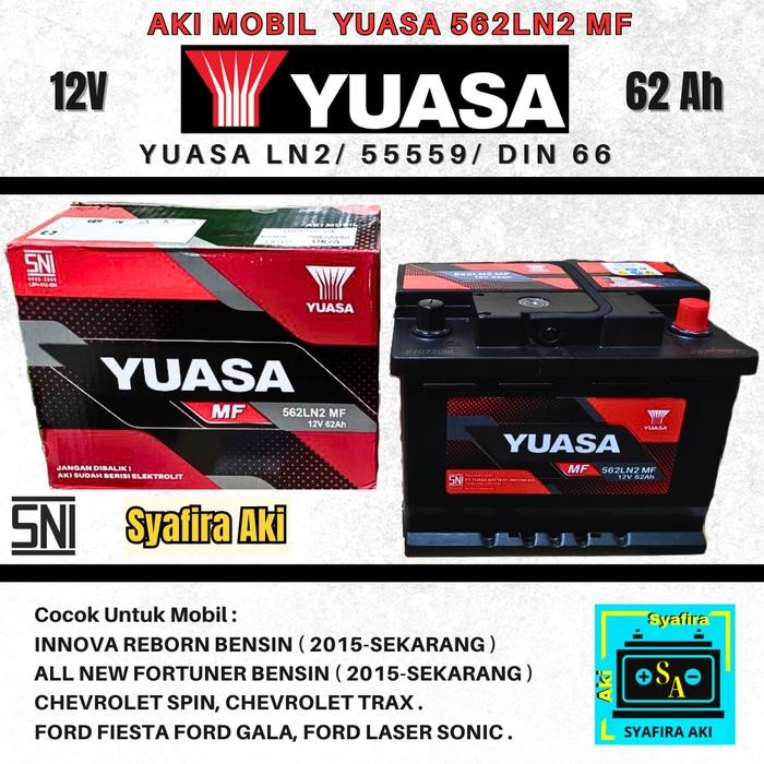 Aki Mobil Innova Reborn Bensin Yuasa 355Ln2 / Ln2 12V - 60Ah