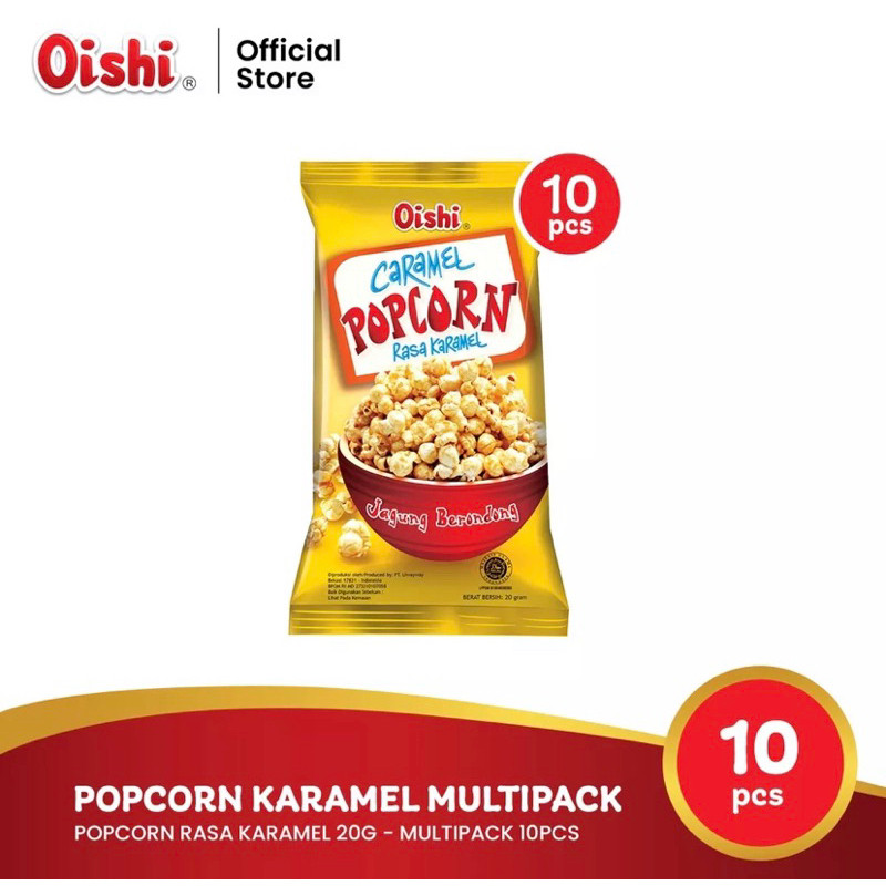 

aina Oishi Popcorn Renceng Isi 10pcs Keju Caramel Coklat