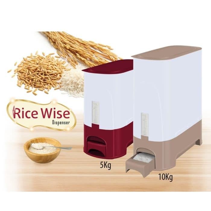 Rovega Rice Wise Dispenser Container Kotak Box Tempat Beras 10 Kg
