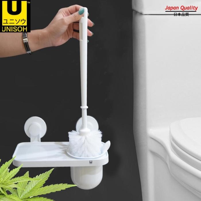 UNISOH Rak Sikat Toilet Plastik Tempel Tanpa Bor