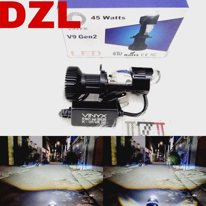Lampu utama led h4 vinyx v9 GEN 2 pro projector mini projie lens lensa