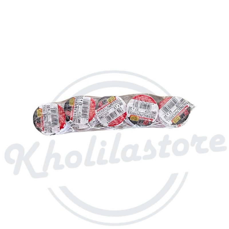 

Terbaru (10 Pcs) Kertas Thermal Paper Roll Gm 57X30 Best Quality