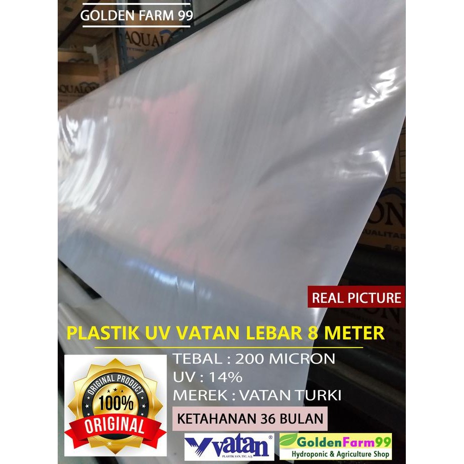 Jual Plastik UV Vatan Turkey Lebar 8 Meter 200 Micron