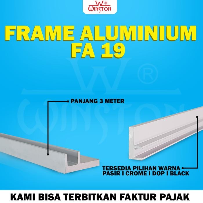 Frame Edging Handle Pintu Panel FA 19 Alumunium Silver