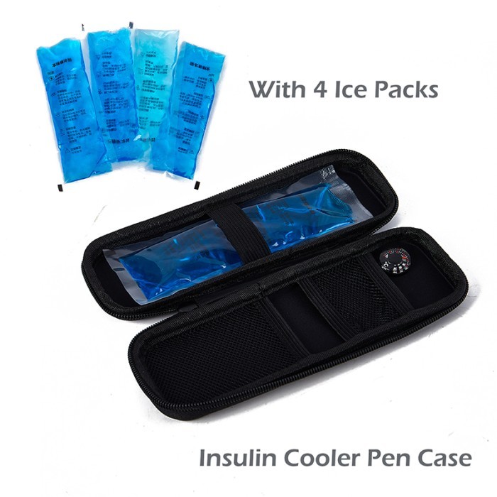 TERLARIS Insulin Cooler Bag Medicine Cooler Box With 4 Ice Packs Portable Insulin Cooling Bag