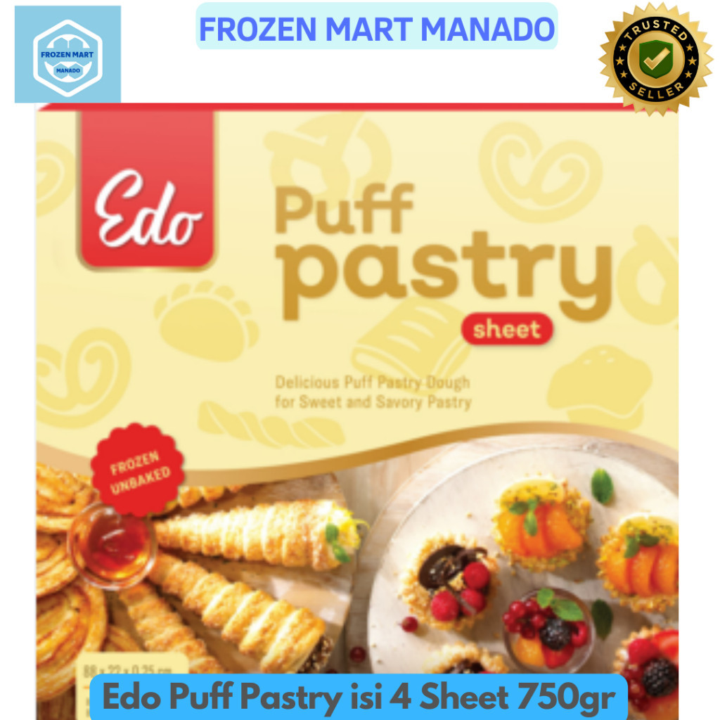 

Edo Puff Pastry isi 4 Sheet 750gr - Frozen Food Tomohon