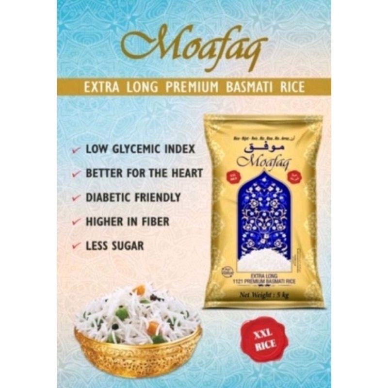 

Terlaris! Moafaq 1 kg beras basmati kualitas diatas punjab repck 1 kg