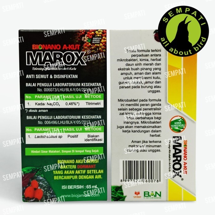 Marox-Akut Biojanna Obat Burung Sakit Kutuan Gurem Caplak Jamuran