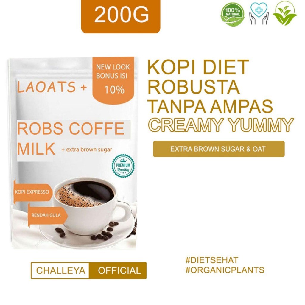 

PROMO Kopi Robusta Penurun Berat Badan Badan Susu Rendah Lemak Low Fat Milk Kopi Bubuk Murni Laoats