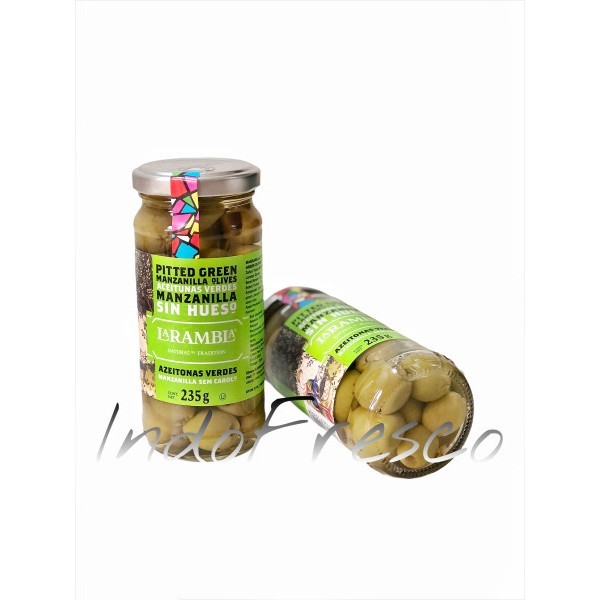 

Terlaris! La Rambla Buah Zaitun Olive Hijau- Manzanilla Pitted en Olives 235g