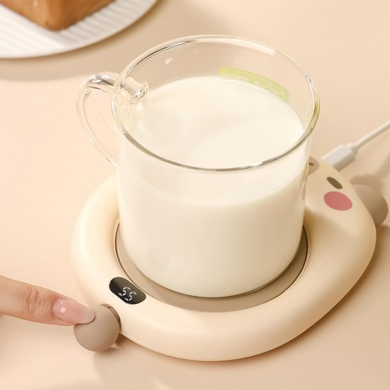 Cup Warmer For Desk Digital Display Tea Warmer For Desk Coffee Mug Heater Cartoon Desk Coffee Warmer