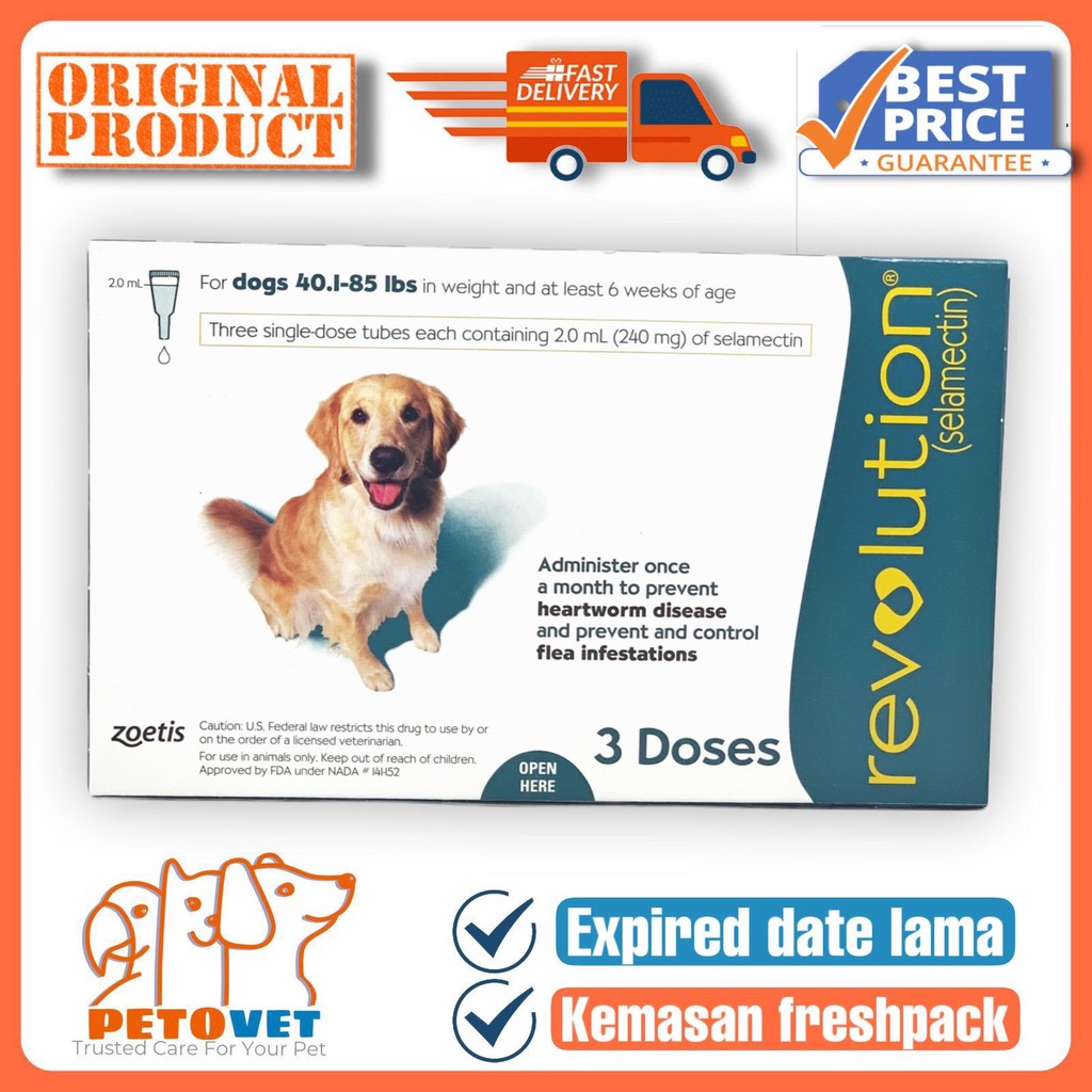 revolution dog teal obat kutu anjing 20-40 kg