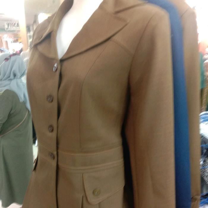 Stelan Blezer Pns Wanita Pemda Tua Set Rok Span Bisa Dicuci Dengan Mesin