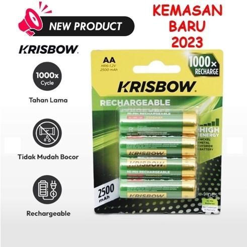 KRISBOW BATERAI RECHARGEABLE AA 2500 MAH WITH QUICK CHARGER 8 SLOT