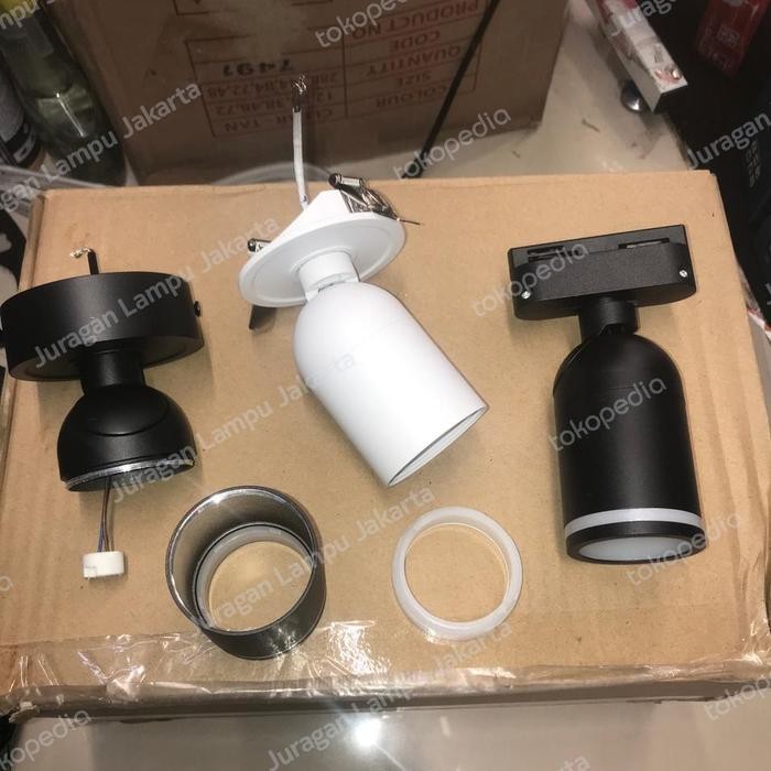 Kap Lampu Led Mr16 Track Inbow Outbow Plafon/Rumah Lampu Led