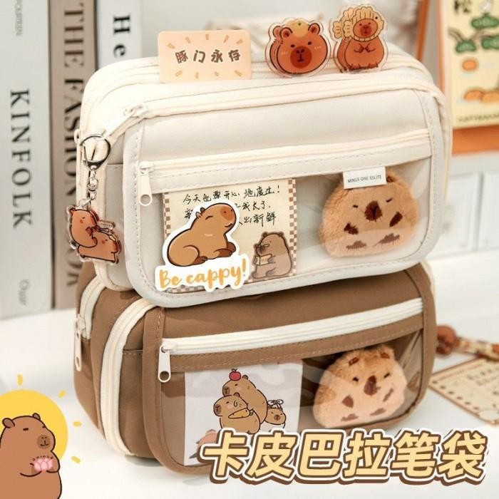 

KOTAK PENSIL BONEKA BULU LUCU CAPYBARA SET + PLUSHIE EDITION GWIYEO PENCIL CASE STATIONERY BAG
