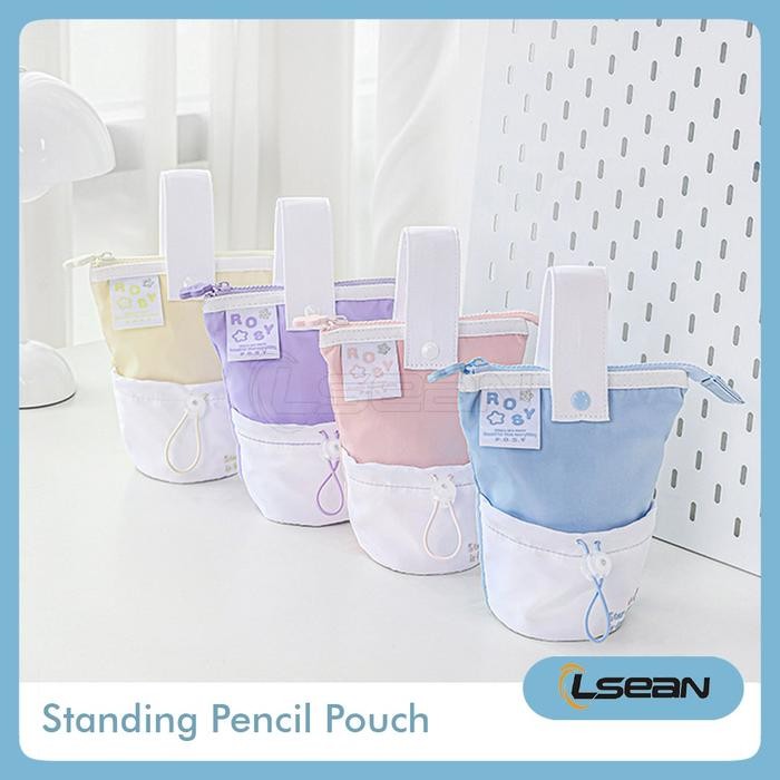 

PENCIL CASE PASTEL AESTHETIC PUFFY STANDING POUCH ORGANIZER MAKEUP COSMETIC BAG MULTIFUNGSI WITH