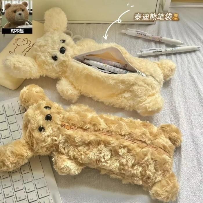 

KOTAK PENSIL BONEKA BULU LUCU PUPPY HAIRY EDITION GWIYEO PENCIL CASE STATIONERY BAG KAWAII DOLL