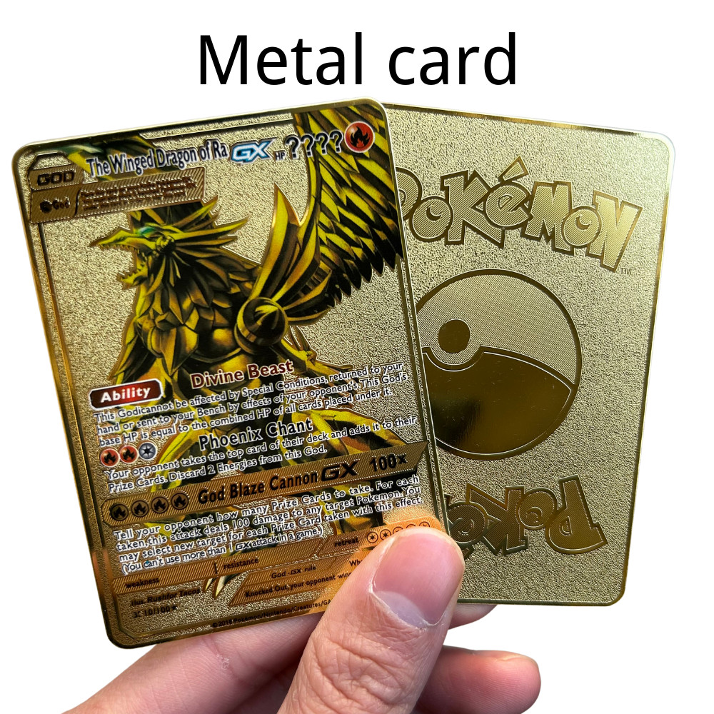 10000 Arceus Vmax Diy Golden Pokemon Cards In Spanish Iron Metal Pokmo Letters Kids Gift Game