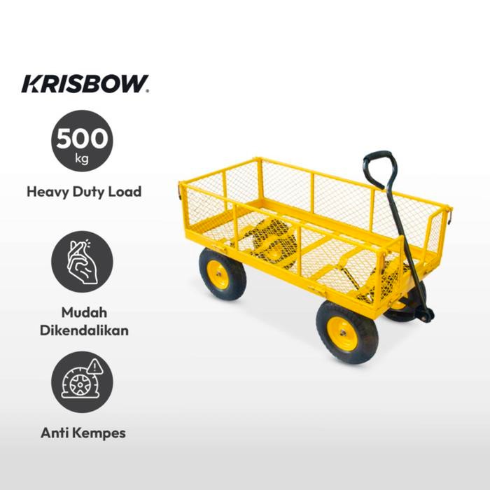 Troli Barang Krisbow 500 Kg Tool Cart / Troli Serbaguna Besi Kuning Peralatan