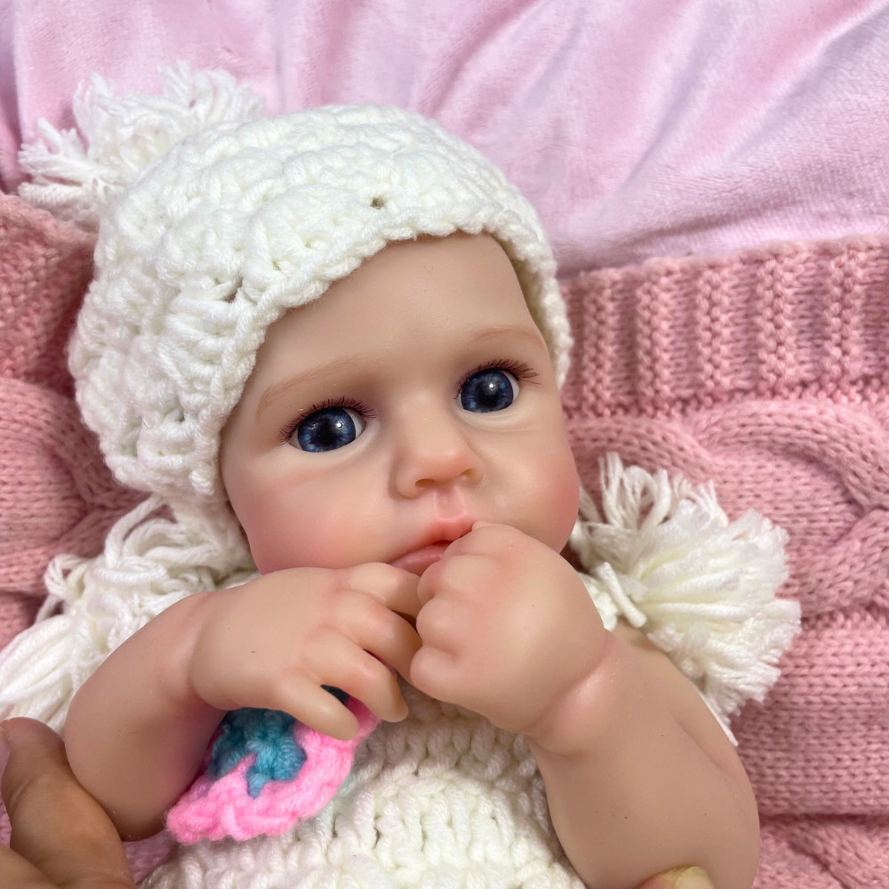 Mini 30-33 Cm Full Silicon Reborn Baby Doll Loulou Awake Lifelike Soft Silicone Body Girl Washable