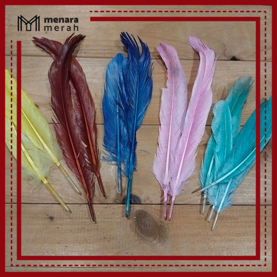 Bulu ayam warna-warni satuan