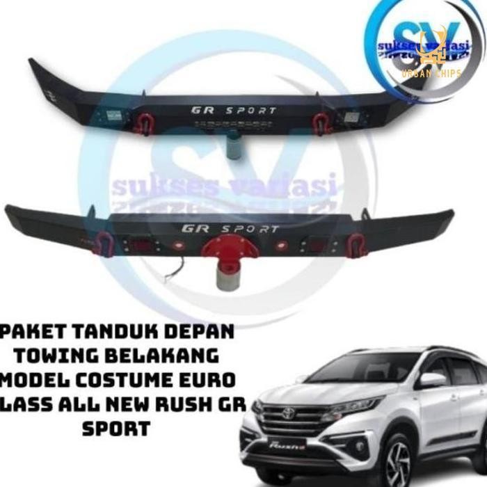 PREMIUM paket tanduk depan towing belakang model costum euro class all new rush 2018 - 2023 gr sport