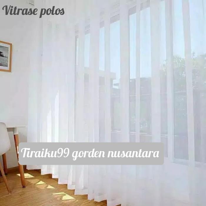 PREMIUM gorden vitrase putih polos