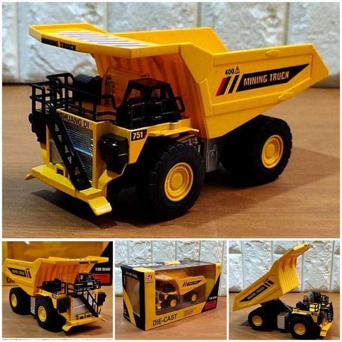 PREMIUM Diecast Truk Tambang Besar - Miniatur Mobil Dump Truck Mining Pasir