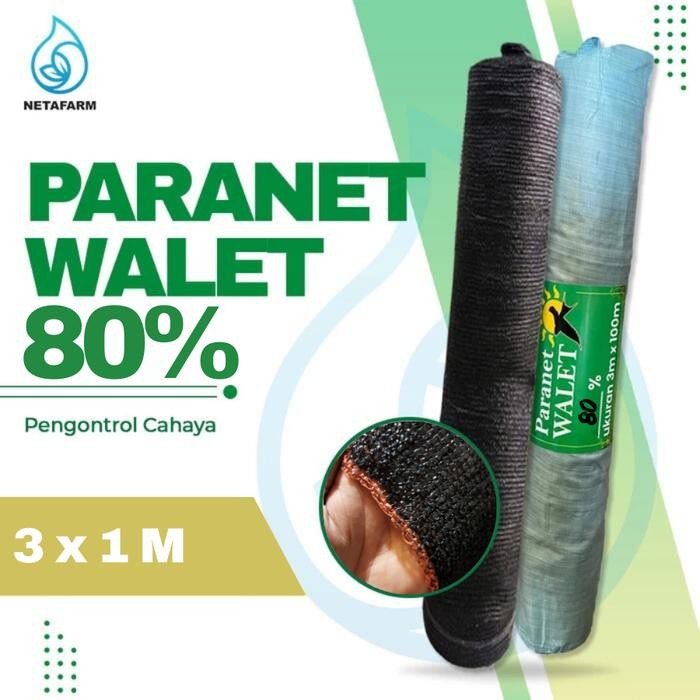 PREMIUM Jaring PARANET 80% lebar 3m Panjang 1m - Eceran ( WALET )