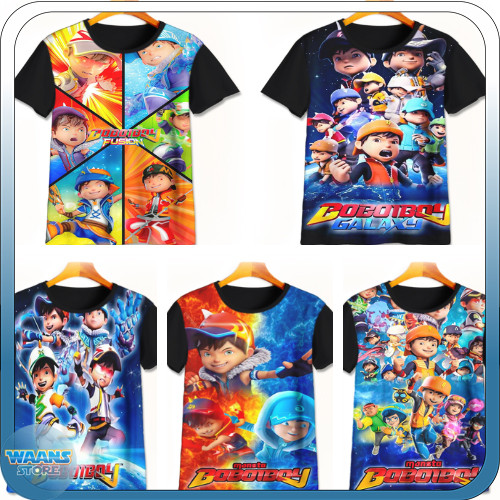 Kaos Kartun BoBoiBoy Animasi 3D Karakter BoBoiBoy Api BoBoiBoy Halilintar Baju Anak Umur 1-12 Tahun 