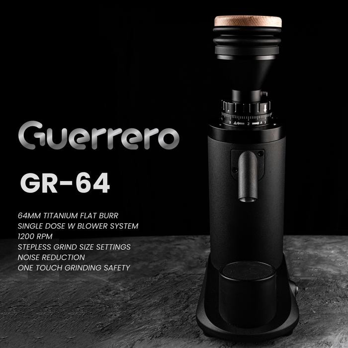 

Grinder Kopi Guerrero GR 64 Single Dose Titanium Flat Burr 64mm Coffee Grinder