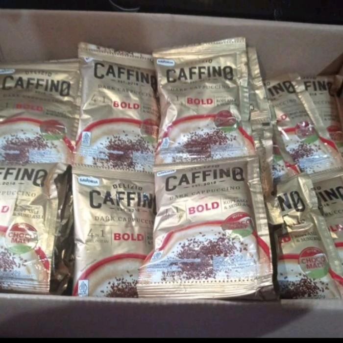 

delizio caffino dark cappucino 4in1 bold with chocomalt 25gr 1 karton isi 12 renteng