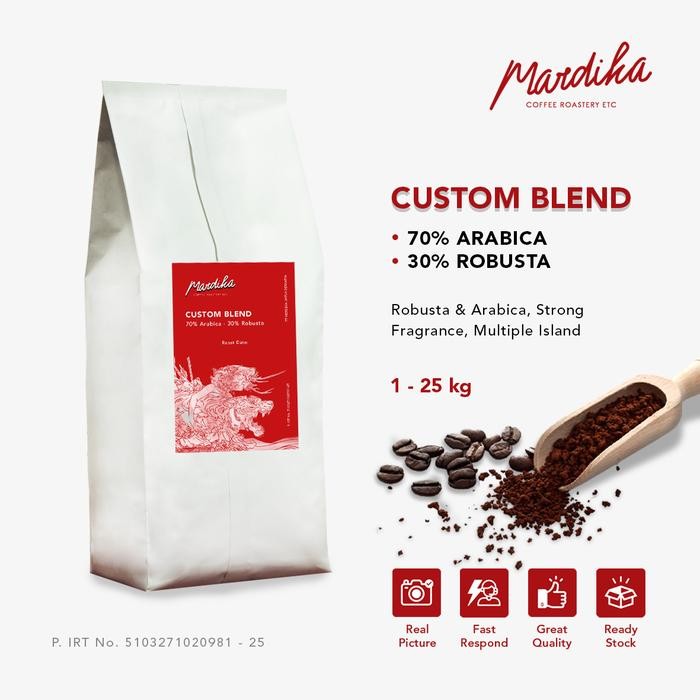 

KOPI BLEND ESPRESSO 1KG 70%ARABICA 30%ROBUSTA -Mardika Coffee Roastery