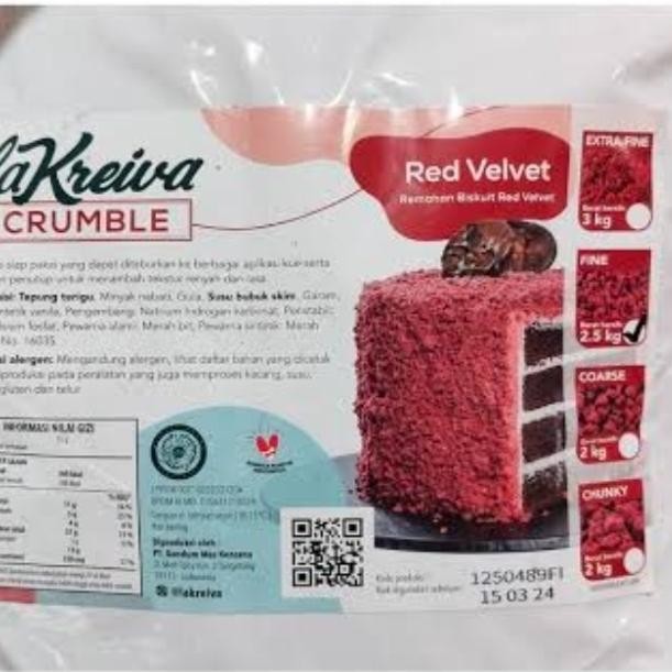 

Stok Baru La Kreiva Crumble Red Velvet 2,5 kg