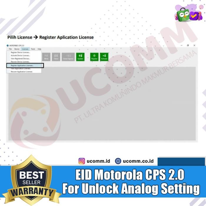 ENTITLEMENT ID MOTOROLA CPS 2.0 EID MOTOROLA FOR UNLOCK ANALOG SETTING