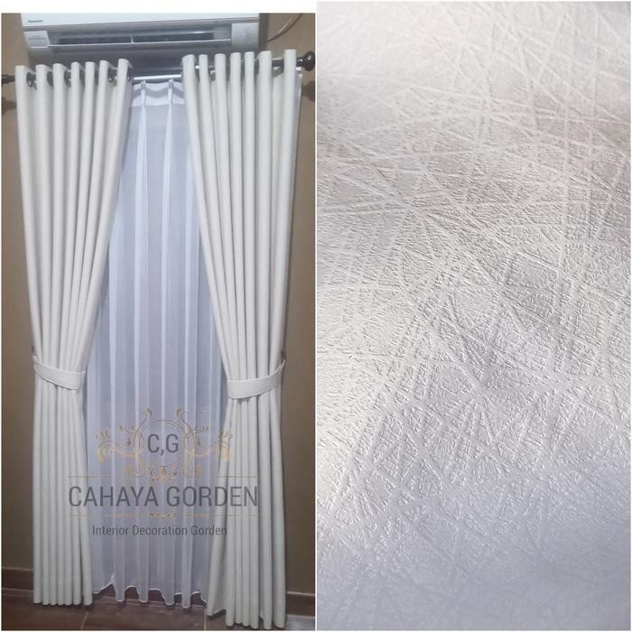 PREMIUM Gorden Blackout Import Tebal Polos Warna Putih Hordeng Jendela Tirai