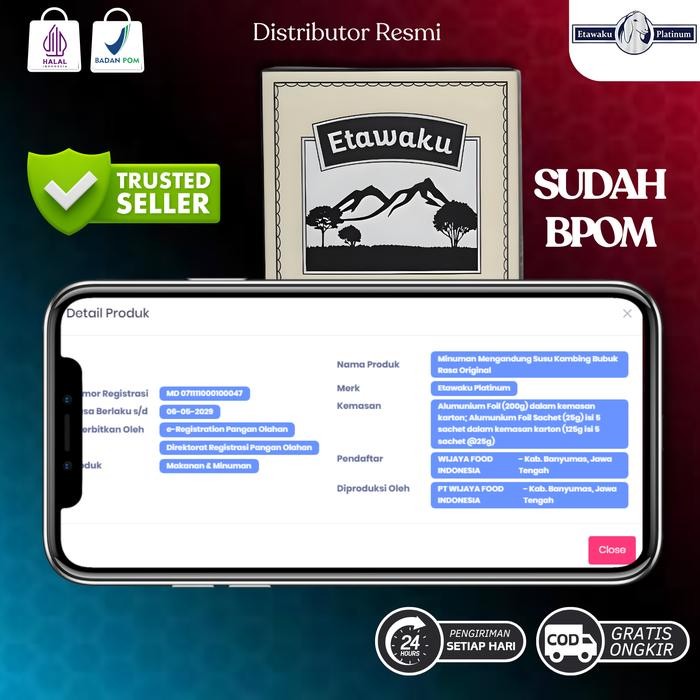 

BARANG TERLARIS ETAWAKU - Susu Napas Sehat Tubuh Kuat Selalu Tanpa Kandungan Obat Kimia Milk