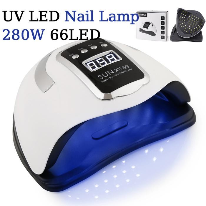 Nail Sticker Gel Uv Lamp Sun X11 Max 280W 66Leds Uv Led Nail Lamp Pengering Kutek Uv Led Nail Art