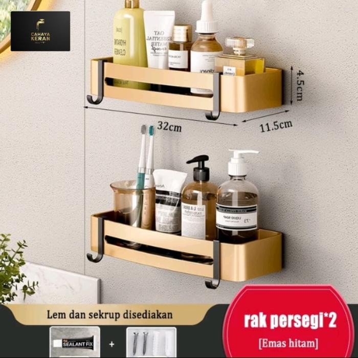PREMIUM RAK SABUN MANDI STENLIS BLACK GOLD/RAK SABUN SUPER MEWAH/RAK DINDING KAMAR MANDI/RAK SUDUT