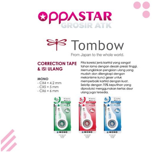

refill correction tape tombow mono ct-cx isi ulang tipex tombow kode 1162