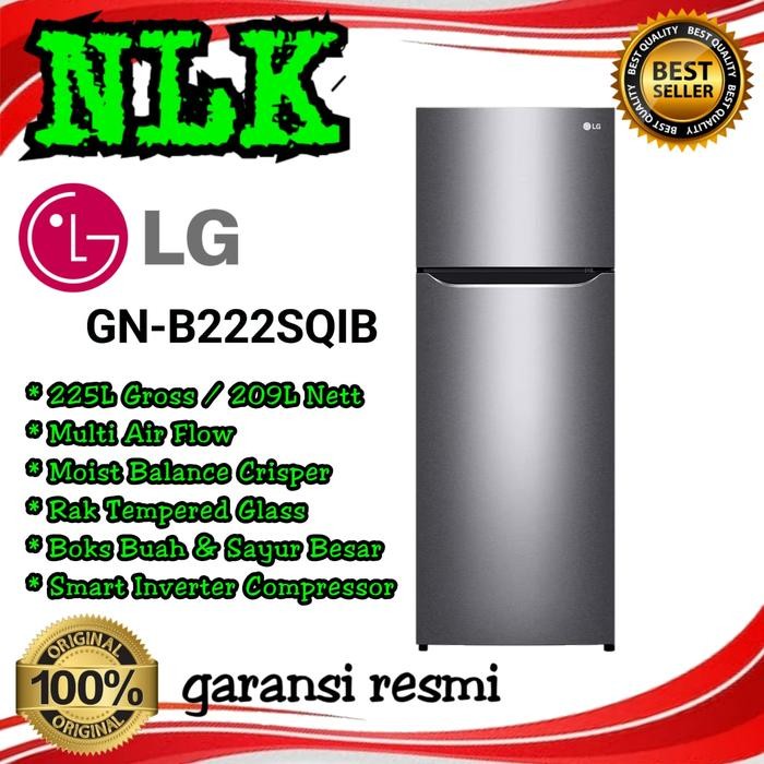 KULKAS LG GN-B222SQIB 2 pintu INVERTER NO FROST GN - B 222 SQIB