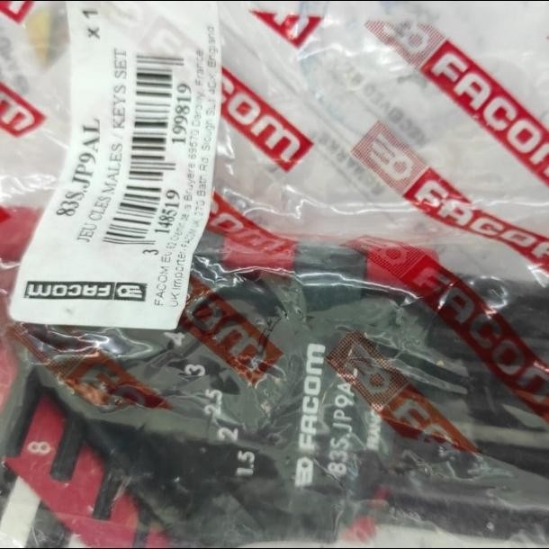 Facom Kunci L Set 9 Pcs / Hex Key 1.5-10Mm (Set) 83S.Jp9Al #Gratisongkir #Sale #Discount